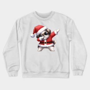 Christmas Shih Tzu Dog Dabbing Dance Crewneck Sweatshirt